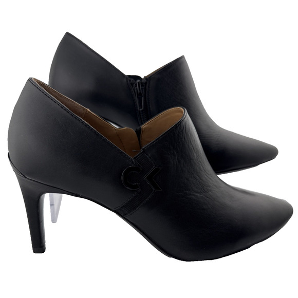 Calvin Klein Women's Joanie Leather Pointed Toe Ankle Boots/Shoes, Size 8.5‎ NWB - Picture 1 of 15